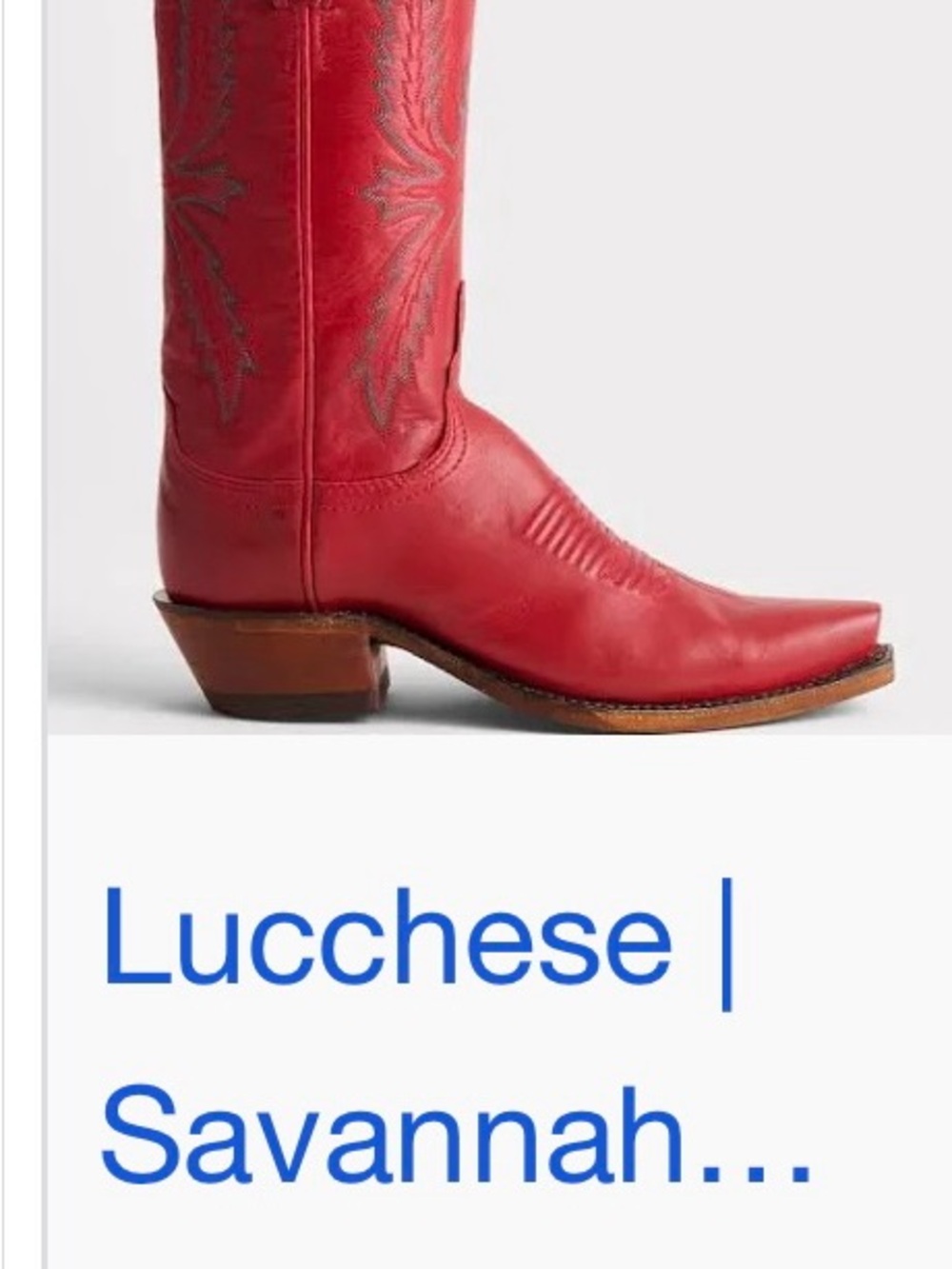 1883 Lucchese Red Leather Cowboy Boots - Picture 4 of 5